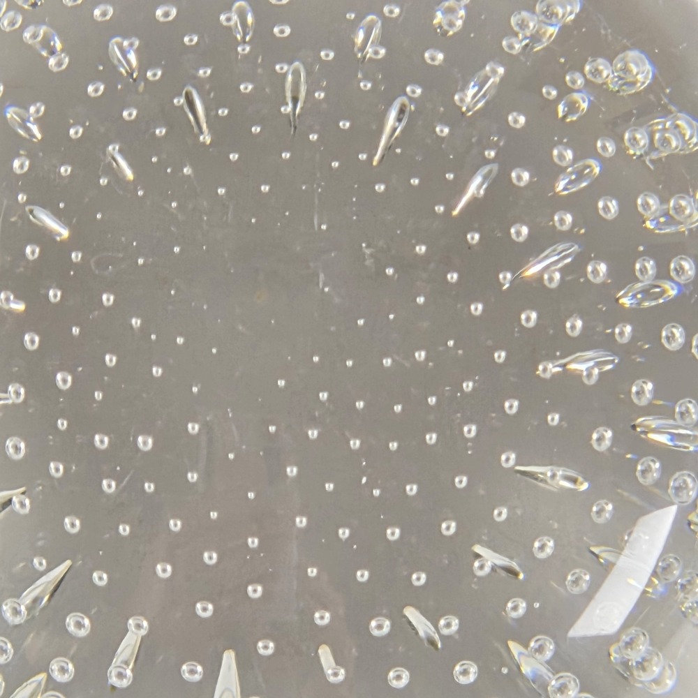 Bullicante Crystal Glass Paperweight Controlled Bubble 3" Heavy Clear Quality - Picture 2 of 7